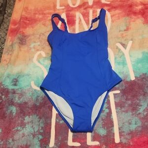 Cupshe one piece blue corset  Tummy Control Shapewear Swimsuit size small NWT